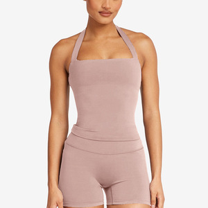 2025 Hızlı Kuruyan Ten Rengi Hissi Veren Halter Crop Spor Giyim Fitness Koşu Atleti Yoga Atleti - Product Image 6