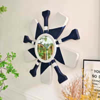 Miroir mural rustique en MDF fait main, écologique, avec cadre en forme d'aviron, épaisseur 3,5 cm, vente en gros INNOVA, fabricant