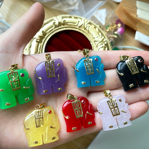 Wholesale Fine Fashion Jewelry Sets Price Jadeite <strong>Necklaces</strong> Natural Gold <strong>Elephant</strong> Jade Stone Chain Pendant <strong>Necklace</strong> for Women - Product Image 2