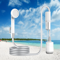 Ensemble de douche portable d'extérieur avec batterie au lithium de grande capacité 4400 mAh, signal SOS, lampe torche LED, pour le camping, la randonnée, l'utilisation en toilette