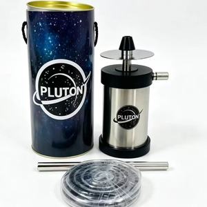 Pluton - Juego de Cachimba Portátil de Acero Inoxidable Esmerilado, Estilo Moderno, Pequeño, Accesorios para Coche - Product Image 4