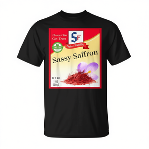 T-shirt promotionnel Sassy Saffron Spice Family, poids net 1 oz - Product Image 2