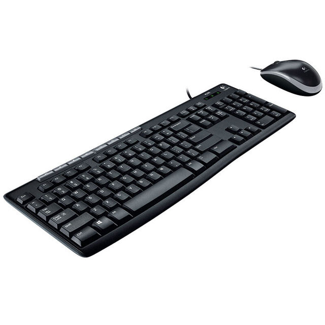 Logitech MK200 Original100% Wholesale Wired Mouse and Keyboard Set Thin Combo USB Computer Multimedia Keyboard and Mouse Set Bla