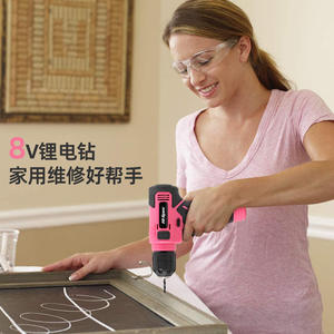 Tournevis électrique rechargeable Hi-Spec 8V, batterie au lithium, outil de bricolage domestique, rose, perceuse multifonctionnelle - Product Image 1