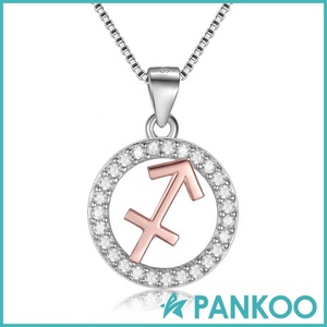 925 personalizzato in argento sterling micro pavè zircone leo e taurus ciondolo dodici costellazioni collana gioielli da donna - Product Image 2