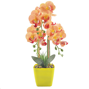 Décoration <span class=keywords><strong>de</strong></span> table d'intérieur, fleurs artificielles <span class=keywords><strong>de</strong></span> graduation, grandes orchidées Phalaenopsis, plante en PE, toucher réaliste, fleurs artificielles roses en <span class=keywords><strong>pot</strong></span> - Product Image 1
