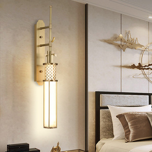 Chinese Style Wall Lamp Led E27 Switch Control For Villa Hotel <b>Corridor</b> Living Room Tea Room Long Pole Background <b>Lighting</b> - Product Image 3