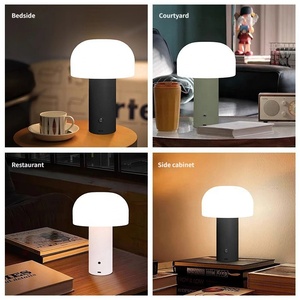 Rechargeable Mushroom Table Lamp Built-in Lithium Battery <b>Touch</b> Control <b>Bedside</b> Night <b>Light</b> For Bedroom Restaurant Desk Decor - Product Image 5