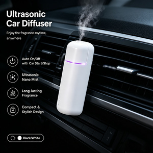 Diffuseur d'arômes ultrasonique intelligent mini pour voiture, rechargeable, diffuseur de parfum à clipser sur grille d'aération, flacon désodorisant suspendu pour voiture, vente en gros - Product Image 3