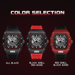 Montre à quartz pour homme SANDA 7044, boîtier tonneau ajouré à motif zèbre, montre-bracelet tendance et unique avec calendrier simple lumineux pour homme - Product Image 6