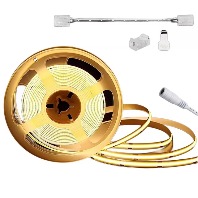 Flexible Cob Strip 12v 24v 320leds/m Led Light Tape Bar Warm Cold White Color Cob Led Lights for Home