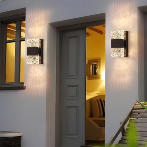 Outdoor Crystal Wall Lamp Long Strip Warm <b>Light</b> Waterproof Rustproof Modern Minimalist Design For <b>Corridor</b> Restroom Decorative - Product Image 3