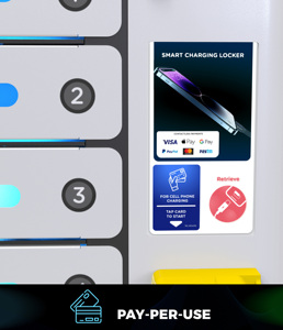 Armoire <span class=keywords><strong>de</strong></span> recharge pour téléphones portables Y2 Power MIA Premium à 8 baies avec station <span class=keywords><strong>de</strong></span> recharge compatible carte <span class=keywords><strong>de</strong></span> crédit, distributeur automatique <span class=keywords><strong>de</strong></span> recharge pour téléphones - Product Image 2