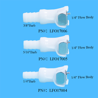Raccord rapide en plastique POM blanc pour tuyau, raccord cannelé 1/4 pouce, vanne de coupure en ligne femelle pour air/eau, déconnexion rapide