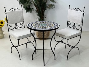 Best-seller moderne métal fer cadre pouf haute qualité tous temps extérieur chaise de jardin maison amovible appartement assis - Product Image 4