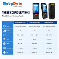 Lector de Códigos de Barras PDA Mobydata SA88 con Pantalla, Escáner de Códigos de Barras con Batería de 5000 mAh