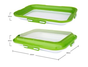 ถาดเก็บอาหารแบบสุญญากาศ ป้องกันการรั่วซึม รูปทรงสี่เหลี่ยมผืนผ้า ผลิตจากวัสดุ PP+TPU ปลอดสาร BPA พร้อมฝาปิดแบบหนีบ สำหรับเก็บรักษาอาหาร - Product Image 2