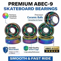 Roulements de skateboard en acier chromé couleur titane arc-en-ciel Factory 608 avec logo personnalisé pour trottinette, roller, patins en ligne et longboard