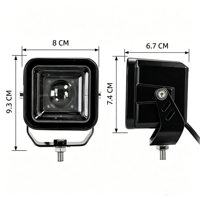 Nouvelle lampe de travail LED carrée de 3 pouces 20W, ambre DRL, étanche IP67, 12-48V, lampe auxiliaire de conduite 2000lm, voiture, camion, chariot élévateur, 6000K