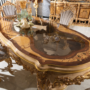 Personalizzato romantico turco tavolo <span class=keywords><strong>da</strong></span> <span class=keywords><strong>pranzo</strong></span> di lusso Set legno dorato articoli pregiati intarsiato a mano bellissimo tavolo <span class=keywords><strong>da</strong></span> <span class=keywords><strong>pranzo</strong></span> 6 sedie - Product Image 3