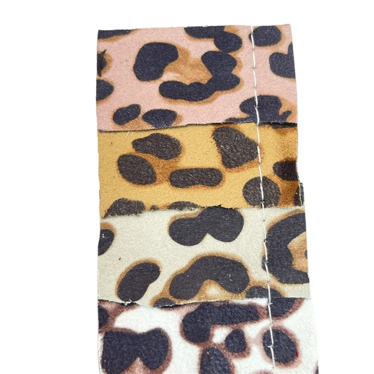 Fake impresso pano couro artificial ecológico leopardo PU couro artificial material tecido fazendo saco brinquedo decoração