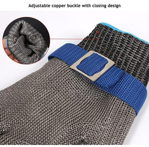Gants anti-coupure en maille métallique en acier inoxydable de qualité alimentaire, gants de protection contre les coupures de couteau pour cuisine et boucherie - Product Image 3