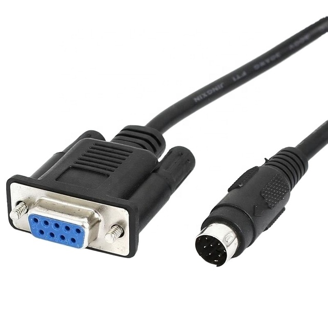 RS232 DB9 Female to 8Pin Mini DIN Male Programming Cable