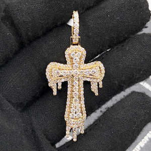 Collar con Colgante de Diamantes Estilo Hip Hop de la Mejor Calidad, con Micro Pavé de Moissanita y Oro, para Hombre, Uso Diario y Religioso - Product Image 2