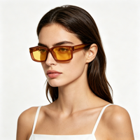 Lunettes de soleil rectangulaires de haute qualité 98126 – Monture PC CP de luxe rétro, protection UV400, style classique, lunettes de protection