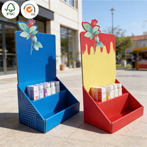 Espositore Pieghevole Moderno in Cartone Ondulato Personalizzato per Cosmetici, da Banco per Negozi - Resistente all'Acqua, Facile da Montare - Product Image 2