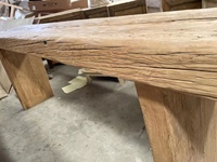 Maison Antique rustique luxe recyclé bois vieilli Long mur étroit Table d'altération rétro couloir Console Table
