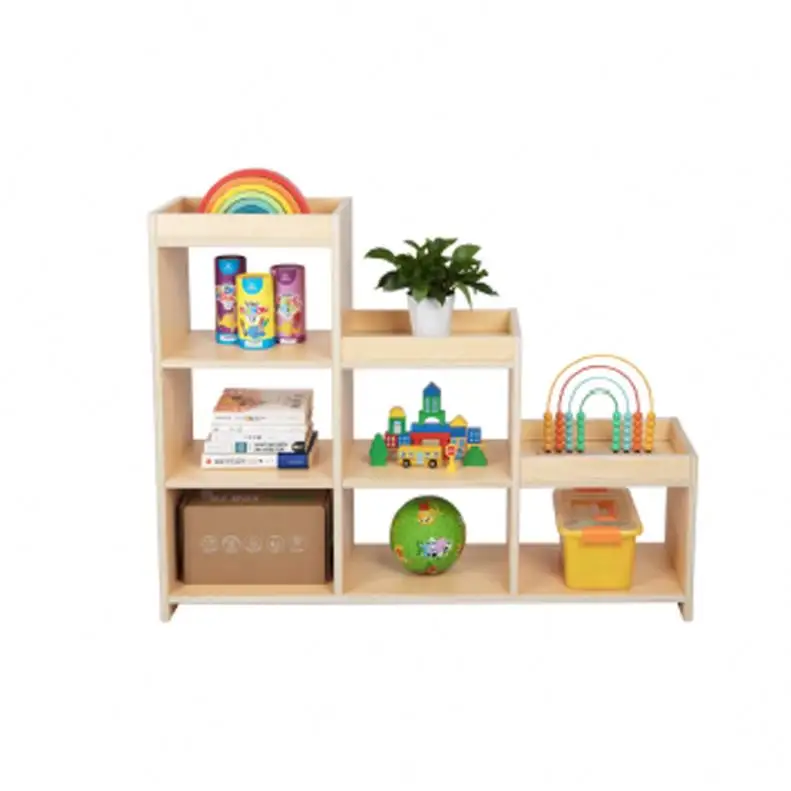 Armoire en bois massif épaissie Montessori pour la maternelle Armoire à jouets pour enfants Armoire de rangement d'angle Montessori