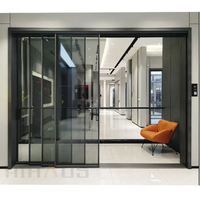 Cloison en verre en alliage d'aluminium, design moderne, gain de place, rail lisse, fonctionnement silencieux, structure durable, utilisation hospitalière, intérieur