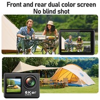 Caméra d'action sportive V6R 6K anti-tremblement, étanche 30M IP68, écran tactile 2.0 pouces, EIS, WiFi, télécommande, caméra Vlog pour l'enregistrement de la vie quotidienne