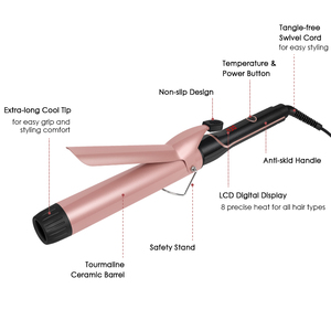 Mới Chuyên Nghiệp Curling Sắt Titan Curling <span class=keywords><strong>Wand</strong></span> Tóc Curler Với Temps 260F Để 460F - Product Image 5