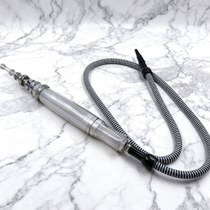 Embouchure de chicha en plastique argentée et noire à rayures, pour narguilé, accessoires de fumage pour bar et fête - Product Image 1