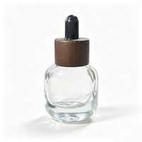 Flacon compte-gouttes plat rond en verre de 15 ml, 30 ml, 50 ml, rechargeable par vis, vide, pour l'échantillonnage d'huiles essentielles et d'aromathérapie