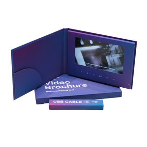 <span class=keywords><strong>Brochure</strong></span> vidéo musicale DIY avec écran LCD 7 pouces HD, carte vidéo vierge, fournisseur chinois pour cadeau marketing, anniversaire, amour - Product Image 2