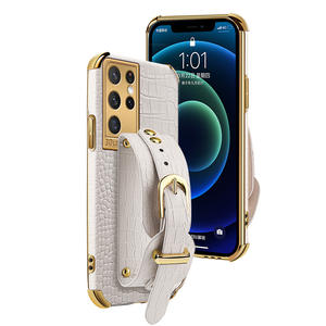 NUEVO TPU para cuero de cocodrilo para soporte de succión magnética Cajas de teléfono de embalaje móvil Correa de muñeca para Samsung <span class=keywords><strong>A71</strong></span> S20 21 - Product Image 6