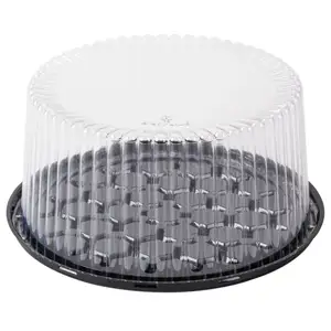 带透明圆顶盖的2-3层塑料蛋糕展示容器-50个/箱