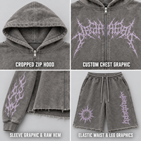 Ensemble sweat-shirt et short décontracté pour homme, motif graphique, coupe oversize, style streetwear, vente en gros OEM