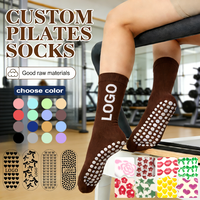 Chaussettes de yoga personnalisées en coton pour femmes, avec logo, antidérapantes, jacquard, pour ballet, pilates, sport, athlétisme, chaussettes personnalisées