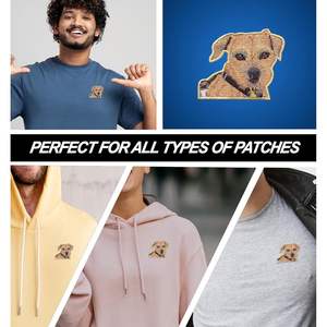Patch brodé DigitEMB motif visage de chien 2,85 x 1,75 à thermocoller ou à coudre, lot de 11 pièces unisexe pour sweats à capuche, vestes, sacs, chapeaux et vêtements - Product Image 2