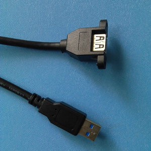Cable de datos USB 3.0 Lung Kay, adaptador macho a hembra, cable de cobre negro para conexión a computadora - Product Image 4