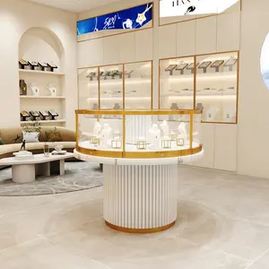 Hot Custom Vòng cổ sang trọng Vòng Kính Showcase Set đứng cửa hàng đồ trang sức thiết kế đồ trang sức hiển thị truy cập để bán - Product Image 4