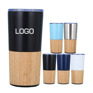 Usine Offre Spéciale Bambou En Acier Inoxydable Vide <span class=keywords><strong>Double</strong></span> <span class=keywords><strong>Paroi</strong></span> Isolé Café Gobelet Tasses Voiture Glace Bière Gobelet En Verre Tasses En Plein Air - Product Image 1