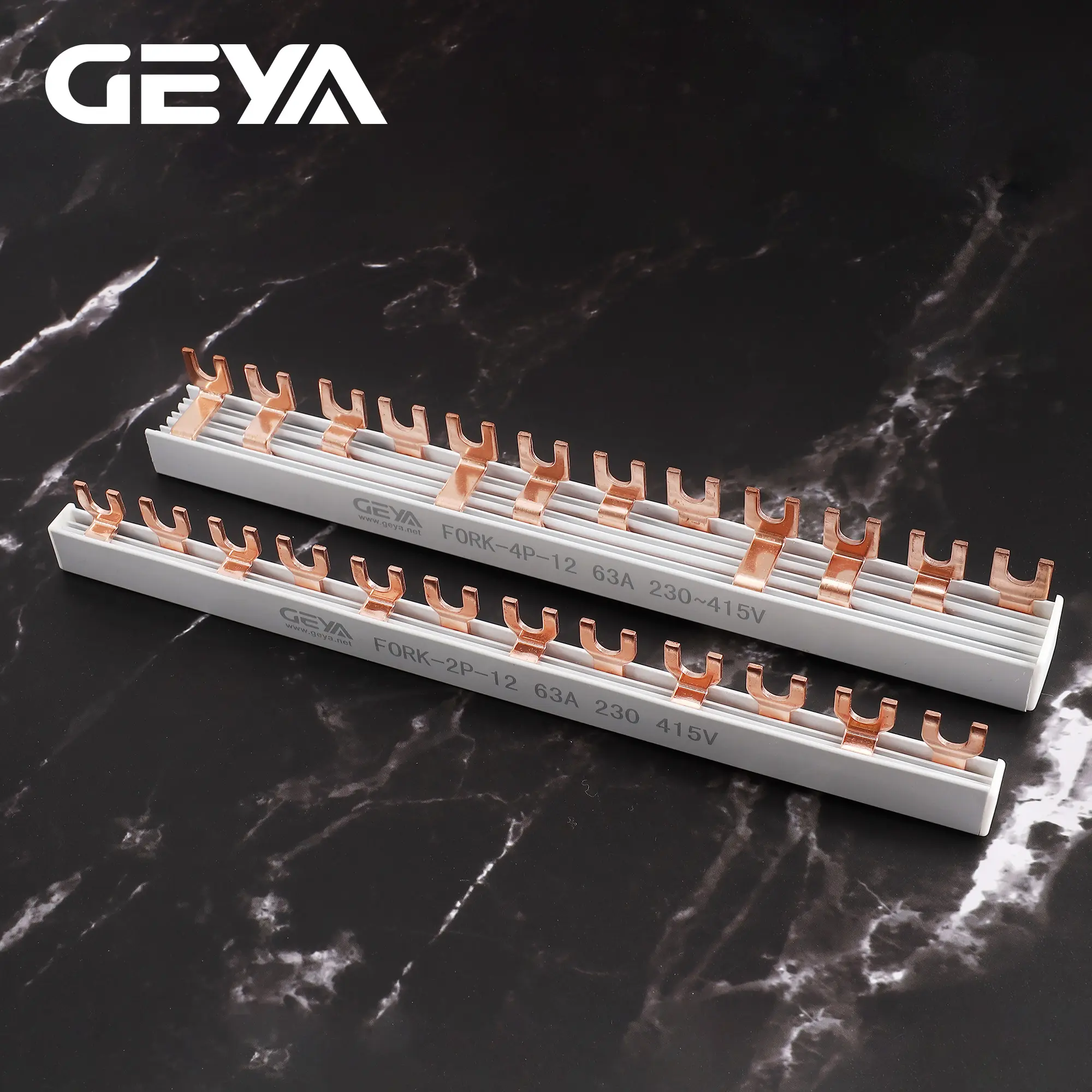 Geya 1P 2P 3P 4P Pin 63A U Type Vork Type Mcb Elektrische Koperen Rail Voor verdeelkast Montage