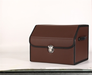Upgraded Version Organizer <b>With</b> <b>Lid</b> Car Trunk Box Leather Storage Bin - Product Image 3