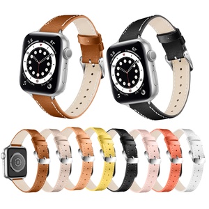 Eraysun 38/40mm 42/45mm Echtleder-Uhren armbänder für Apple Iwatch 7/6/5/4/3/2/1 Leder armbänder für <span class=keywords><strong>Applw</strong></span> Watch - Product Image 2