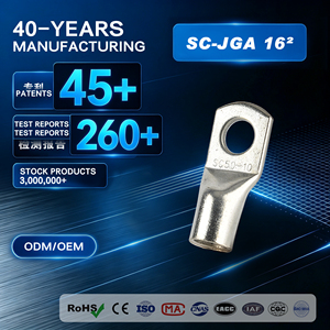 SC-JGA-16 Terminal de câble <span class=keywords><strong>en</strong></span> cuivre, Contact <span class=keywords><strong>en</strong></span> laiton, Borne annulaire bimétallique inversée à 90 degrés - Product Image 1